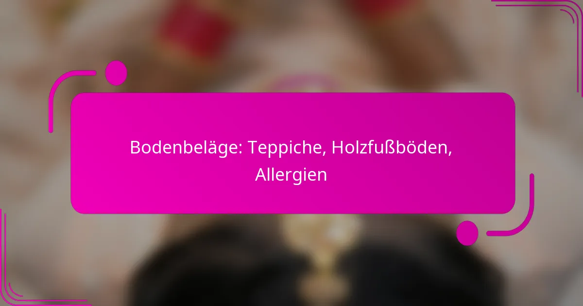 Bodenbeläge: Teppiche, Holzfußböden, Allergien