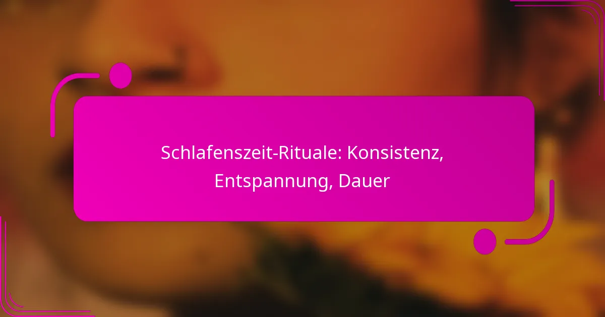 Schlafenszeit-Rituale: Konsistenz, Entspannung, Dauer